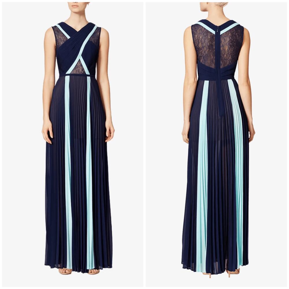 NEW BCBG Max Azria Caia Maxi Dress Dark Navy Combo